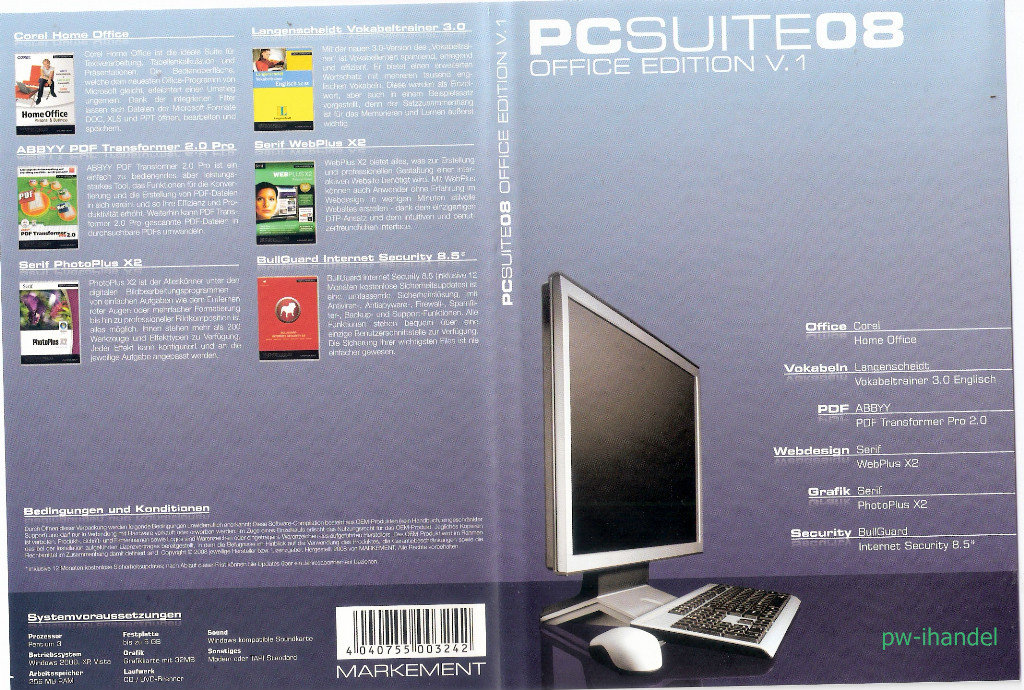 6 programs including Langenscheidt vocabulary trainer 3.0, BullGuard Internet Security