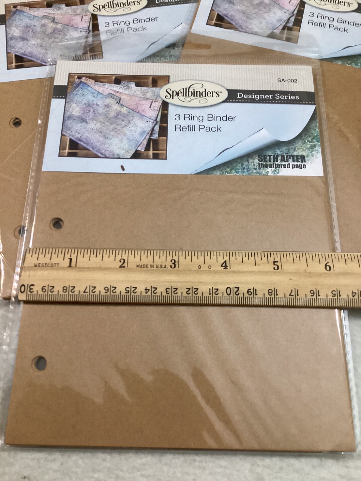 DIY Spellbinders 3 RING JOURNAL BINDER Brown 8.25" X 9" w/ 3 extra tab refills
