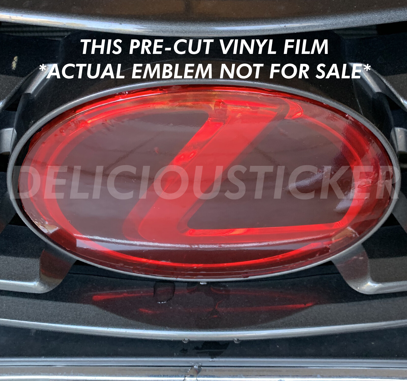 RED PreCut Tint Overlay Film Compatible with Lexus Emblem IS GS NX UX RX RC