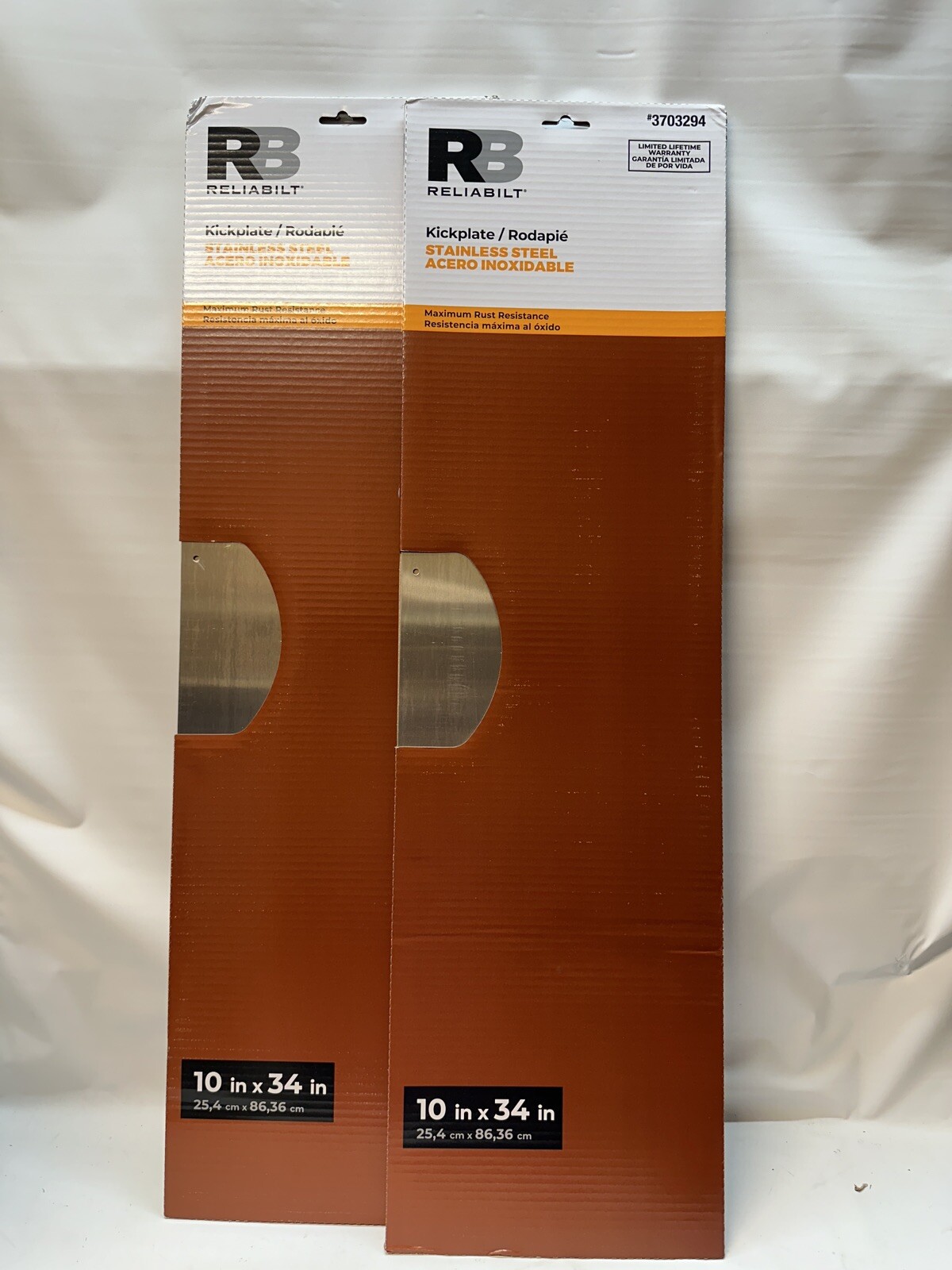 RELIABILT 10-in W x 34-in H Kick Plate- Stainless Steel 3603294 Rust Resistance