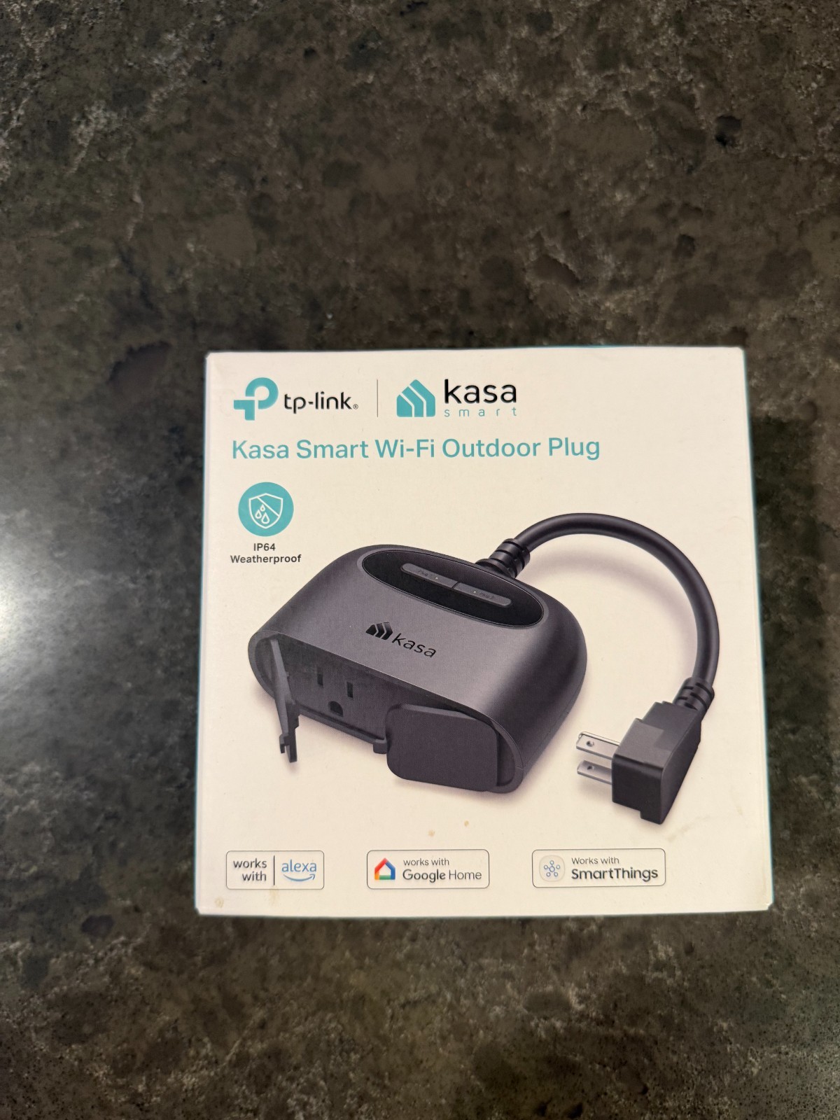 Kasa Outdoor Smart Plug, Smart Home Wi-Fi Outlet with 2 Sockets, IP64 Weather