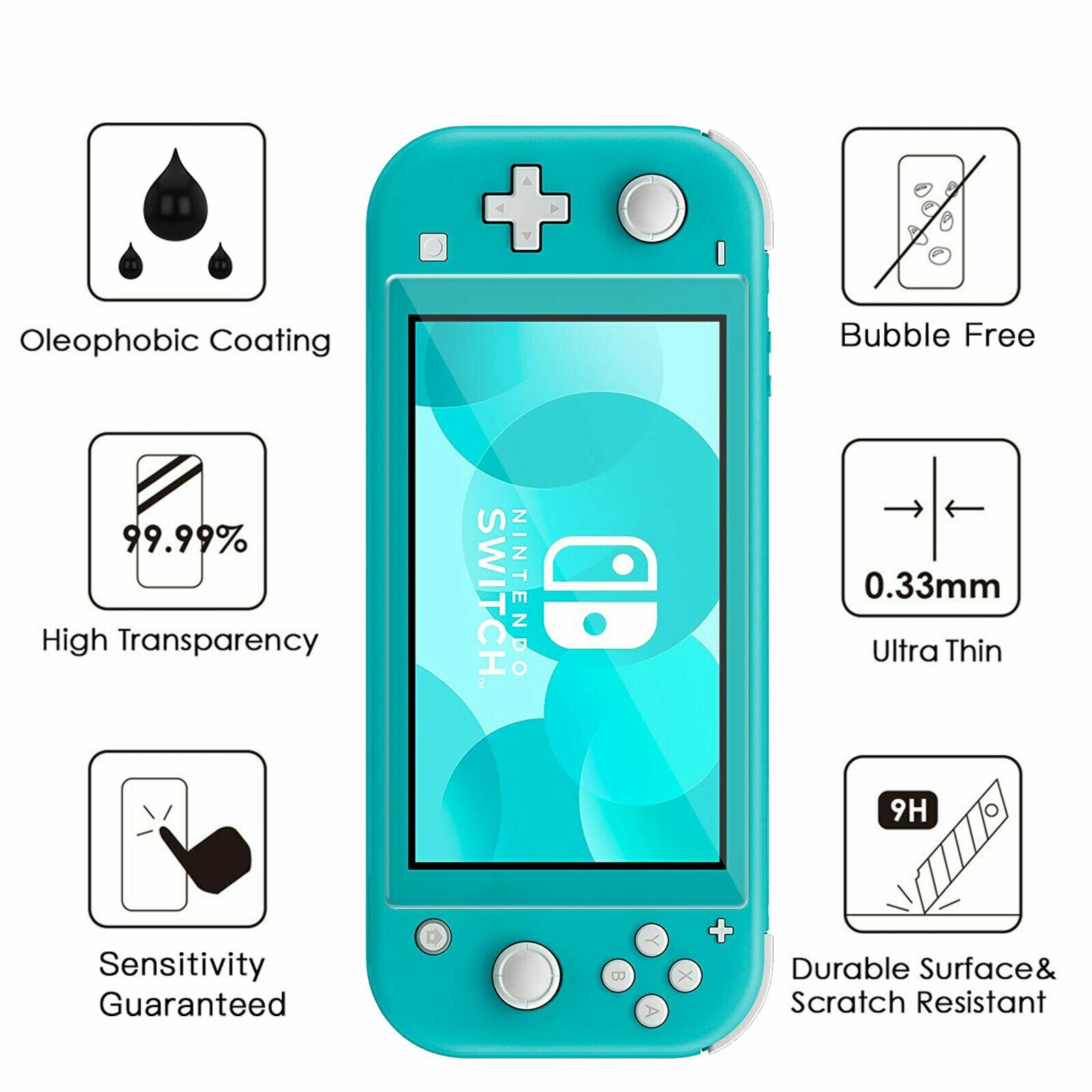 [3-Pack] Tempered Glass Screen Protector for Nintendo Switch Lite Gaming System