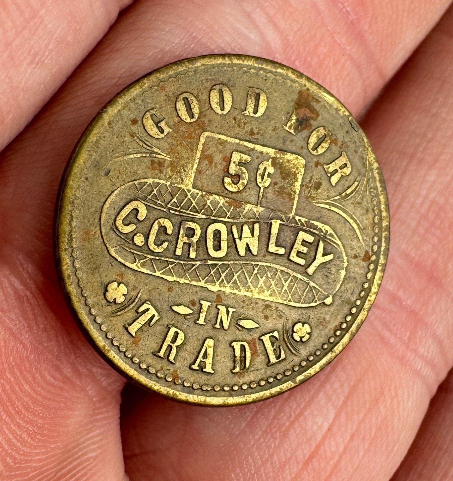 C. Crowley Butte Montana Territory Trade Token Brunswick Balke Co BBC