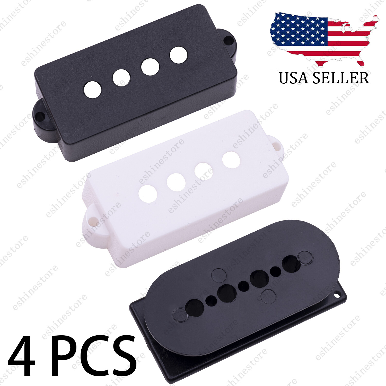 4 Pcs P Bass Pickup Covers 4 String Bass Pickup Covers/Bobbin for Precision Bass