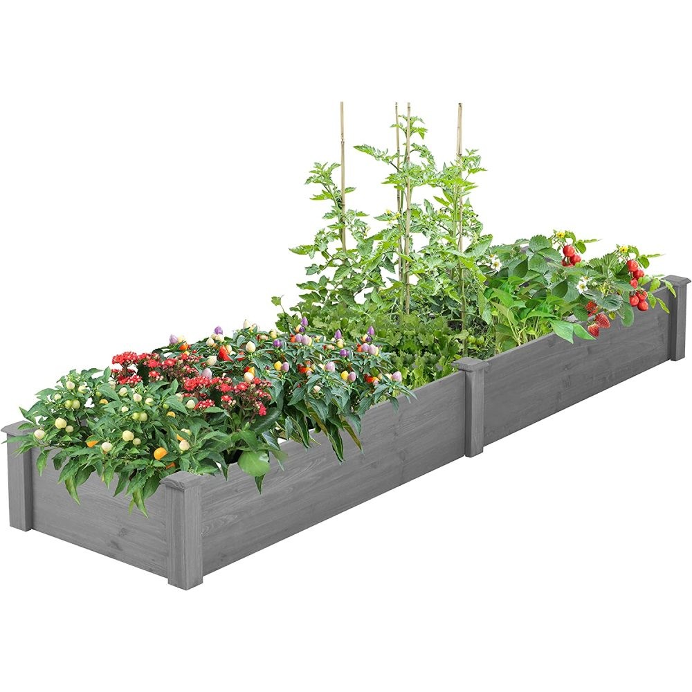 Raised Garden Bed, Large Outdoor Planter Box, Tool-Free Assembly