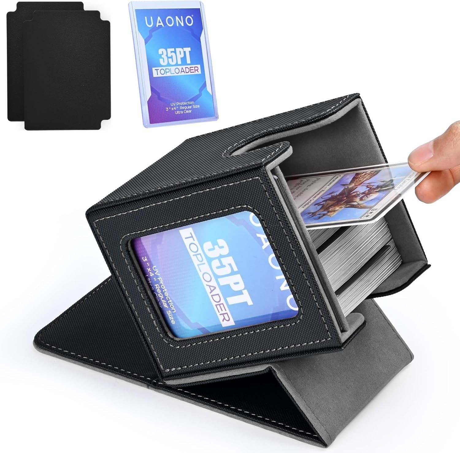 MTG Deck Box, Double Display Window MTG, Commander Deck Box Fits 100+ Single Sle