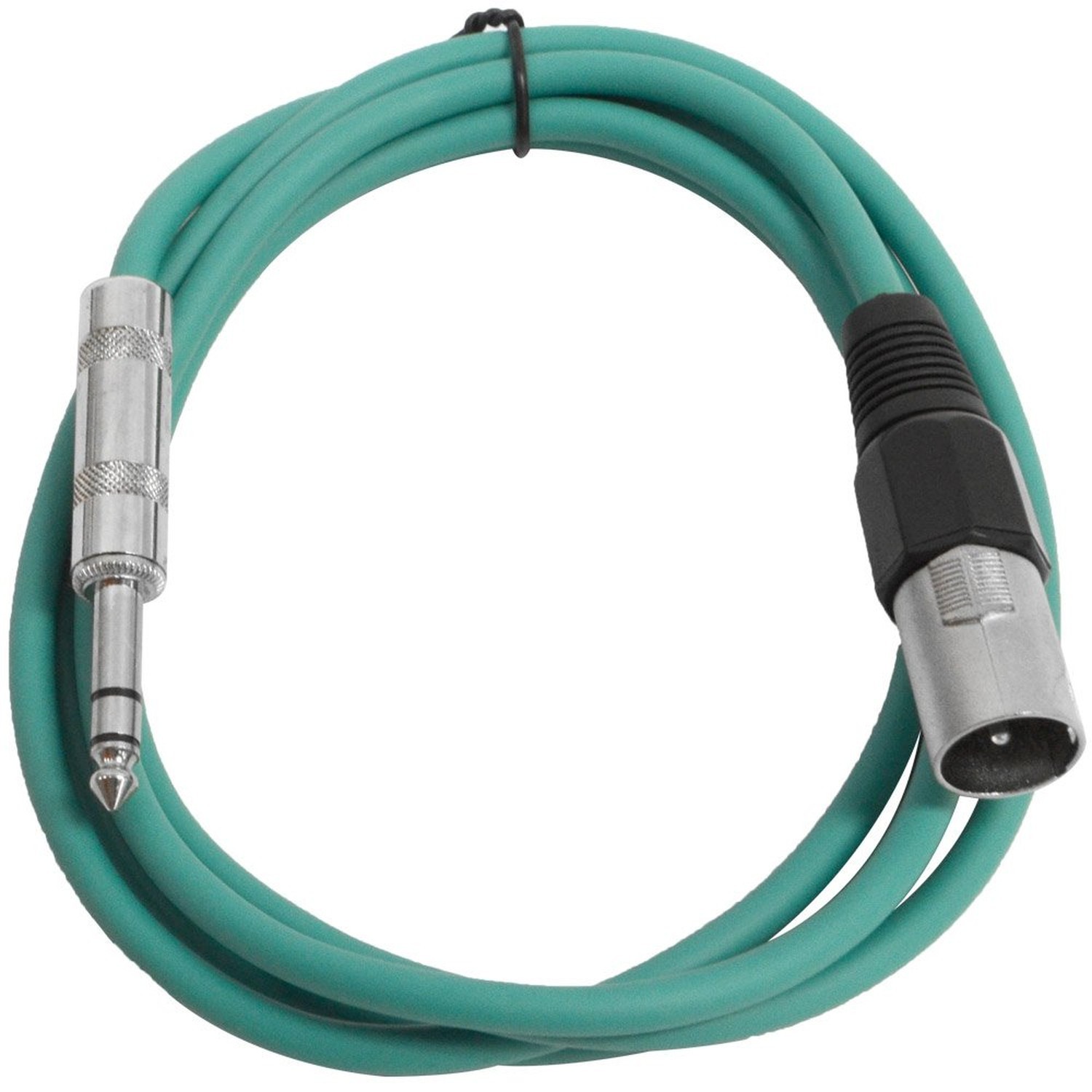 Seismic Audio - SATRXL-M6 - Green 6' XLR Male to 1/4" TRS Patch Cable 6 Foot