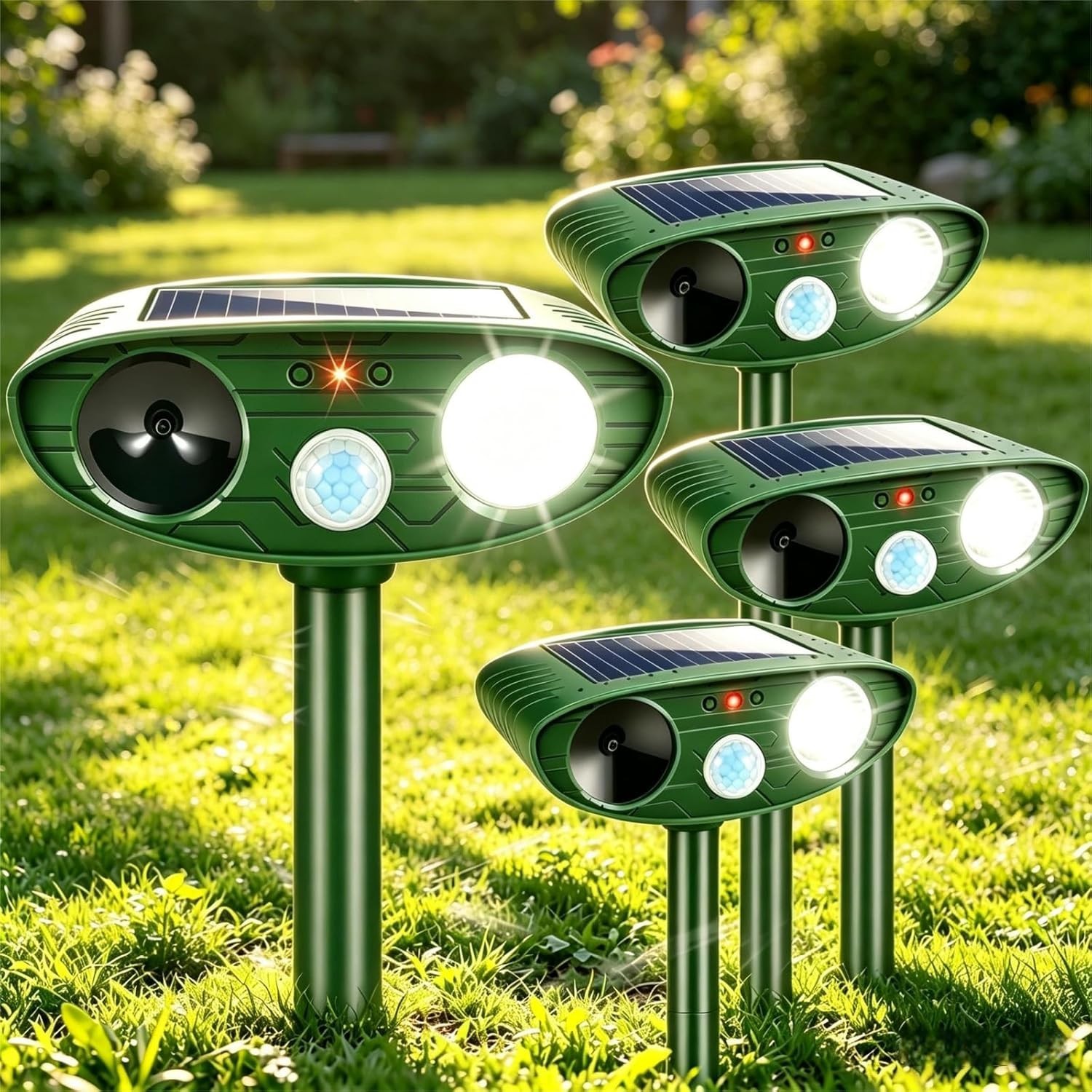Sonic Fortress Pro Deer Repellent Devices,Sonic Deer Repeller Cat Deterrent Sola
