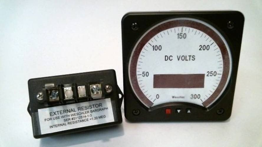 Weschler Instruments BG241 300 Max Scale: 0-300 Voltmeter with External Resistor
