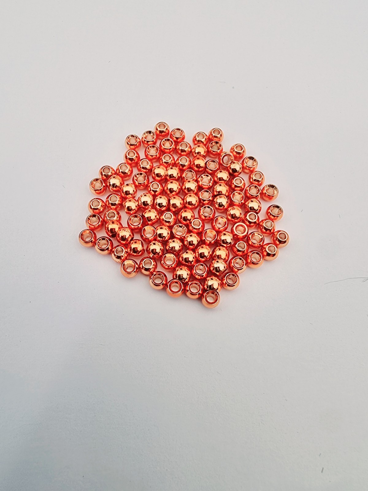 Fly Tying Materials 25 Packs 4mm Metalic Orange Countersunk Brass Beads.