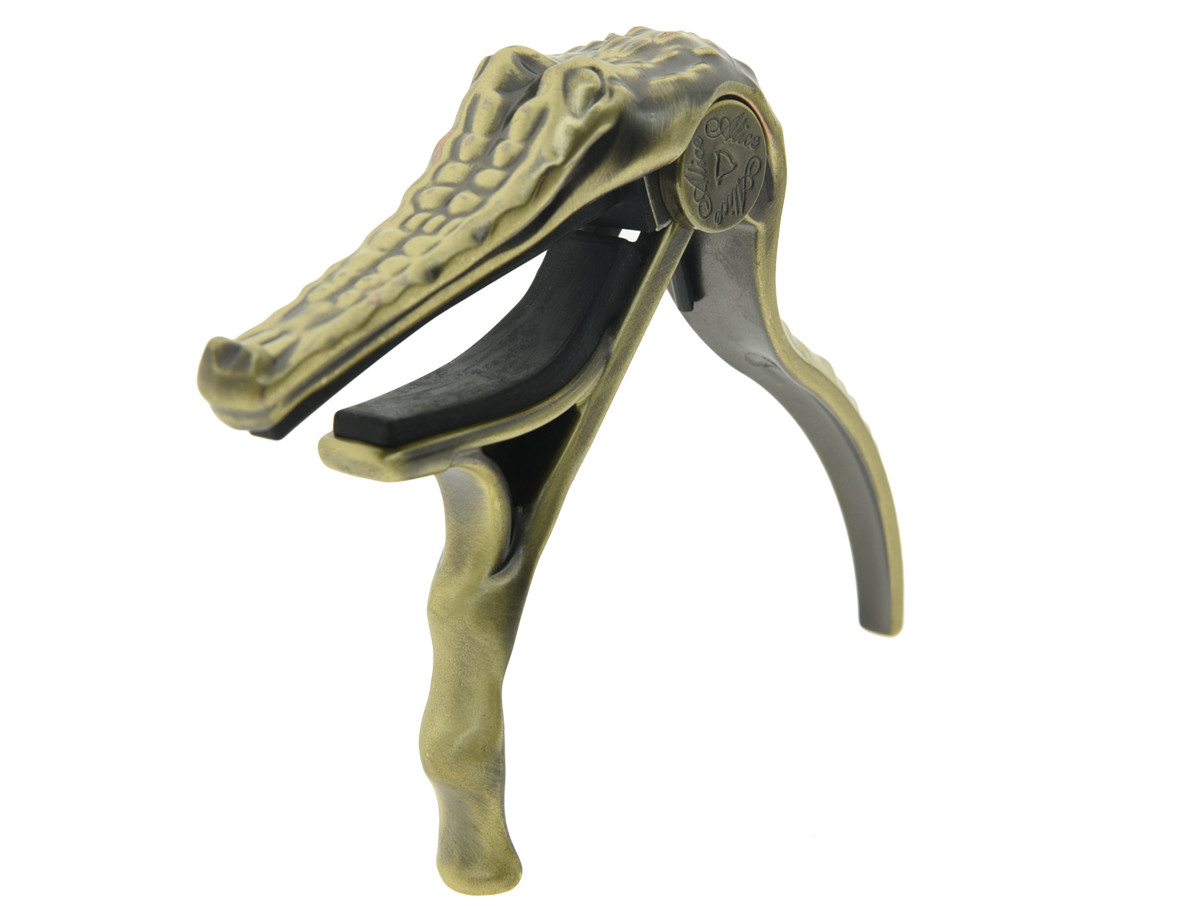 Bronze Guitar Capo Crocodile Shape Guitar Quick Release Trigger Key Clamp