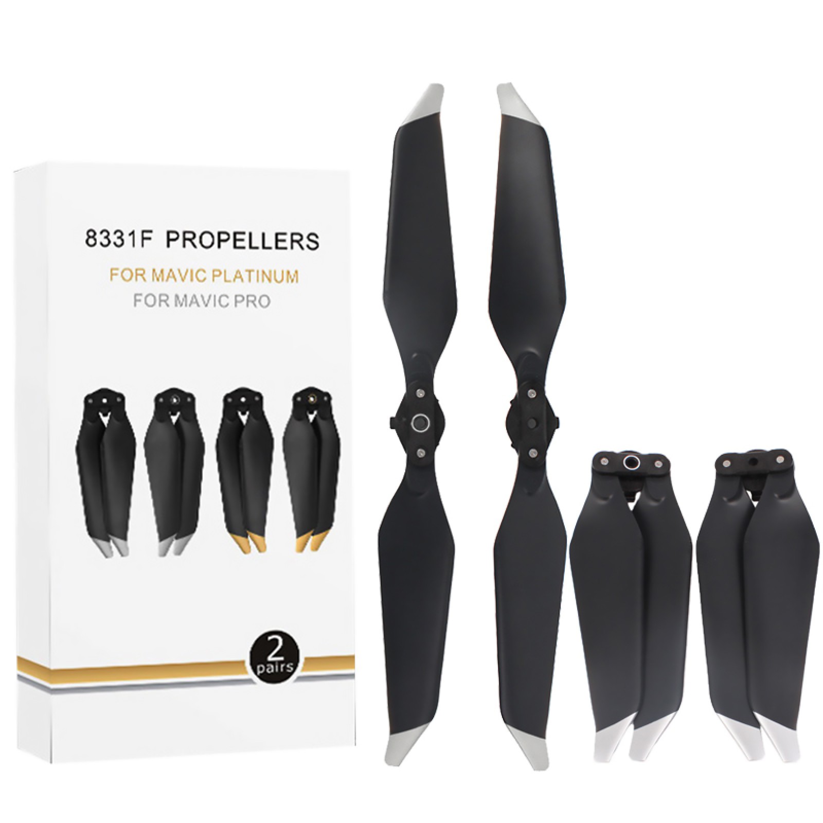 2Pair Low-Noise Quick-Release 8331F Propellers Props For DJI Mavic PRO Platinum