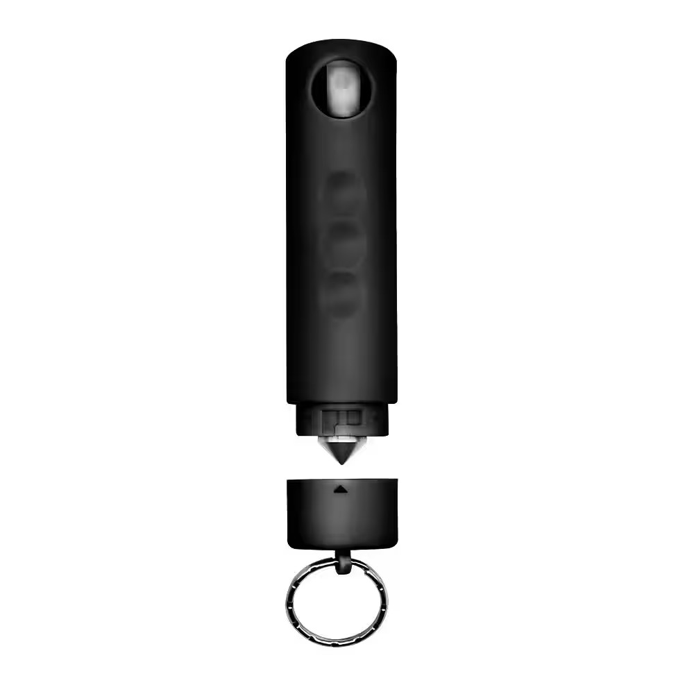 2-In-1 Pepper Spray, Harm and Hammer, with Auto Glass Breaker, Black