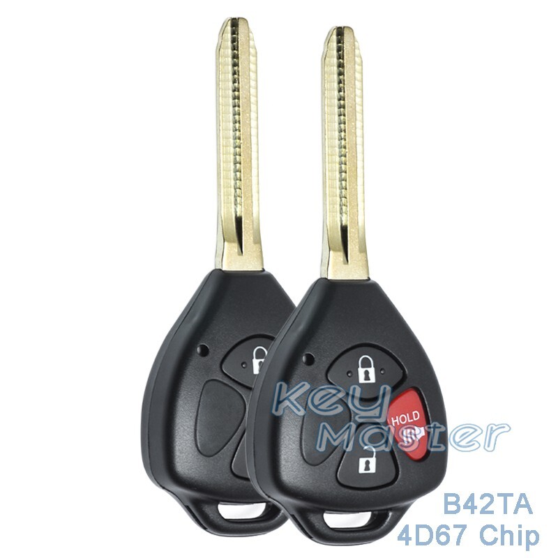 2 for Toyota Hilux 2005 2006 2007 2008 2009 2010 Remote Key Fob B42TA -4D67 Chip