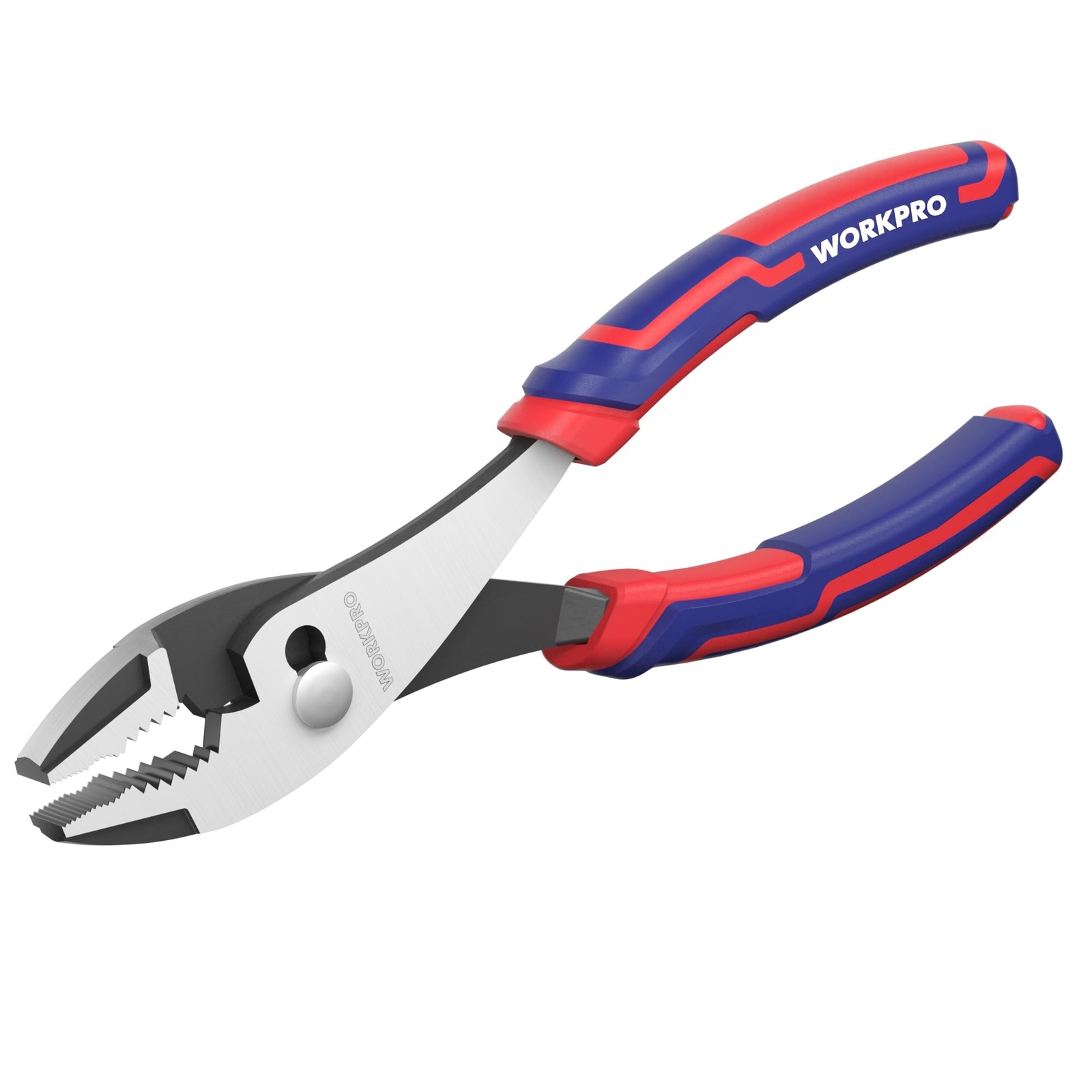 WORKPRO 8” Slip Joint Pliers Tool, Large Soft Grip,Rust Prevention Finish,