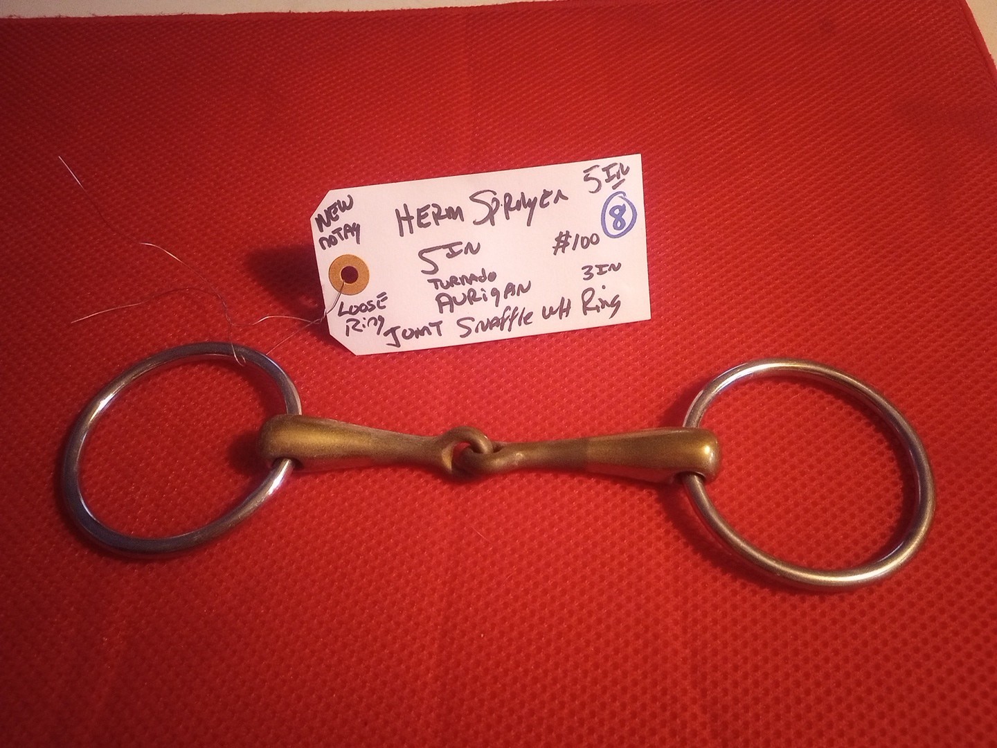 5 Inch Joint Snaffle With 3" Loose Ring Herm Sprenger Turnado Aurigan
