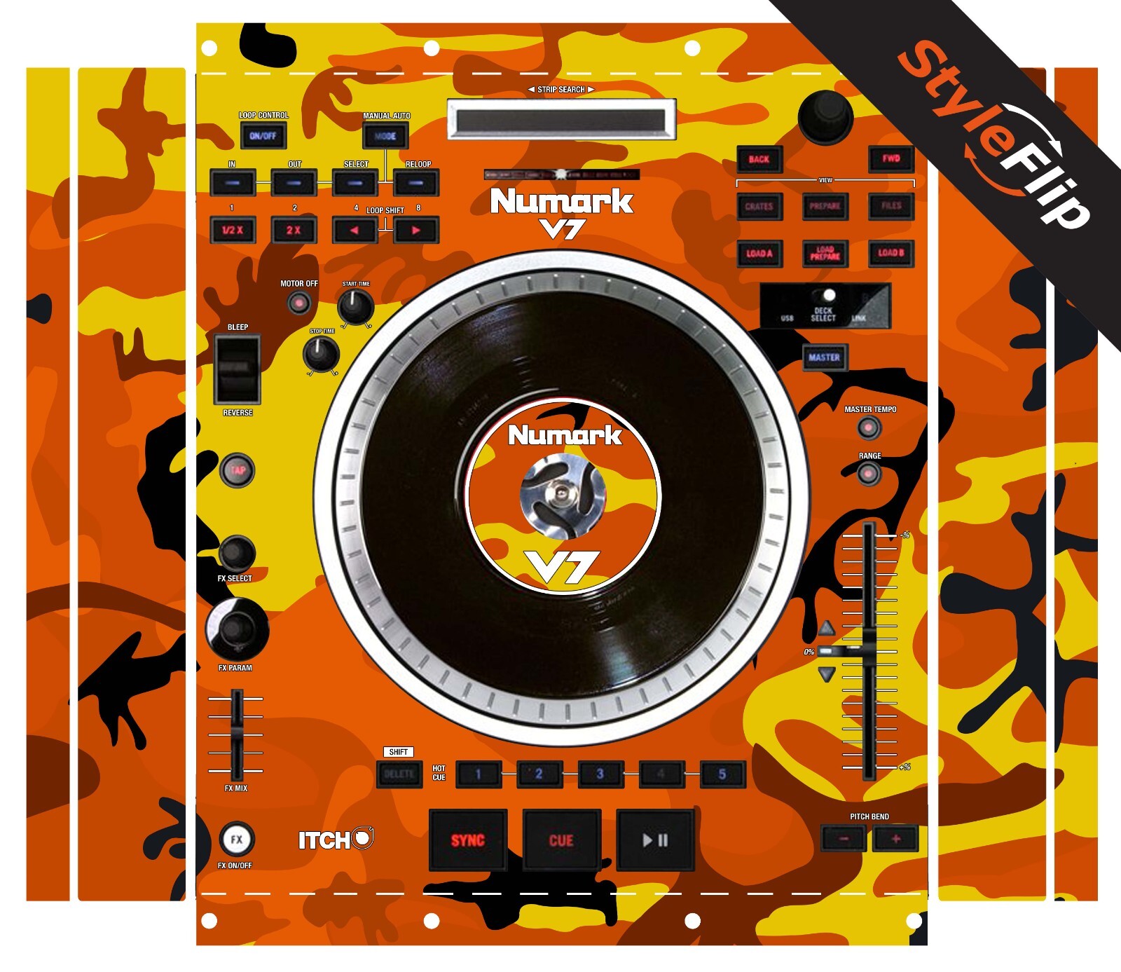Numark NV 2 Skin | Color Orange Camo | Protective Decal | StyleFlip Skins