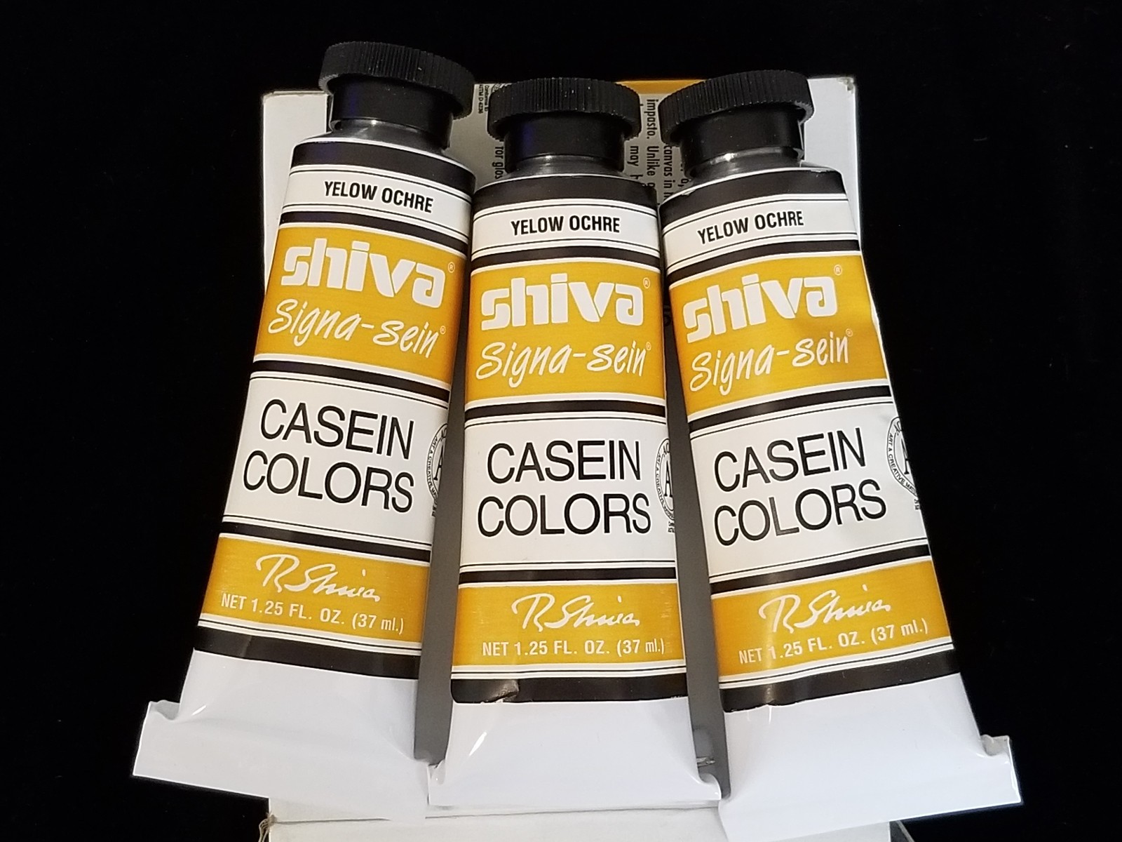 Shiva Signa-sein Casein Colors - Yellow Ochre - Set of 3 Tubes 1.25 Fl Oz - New