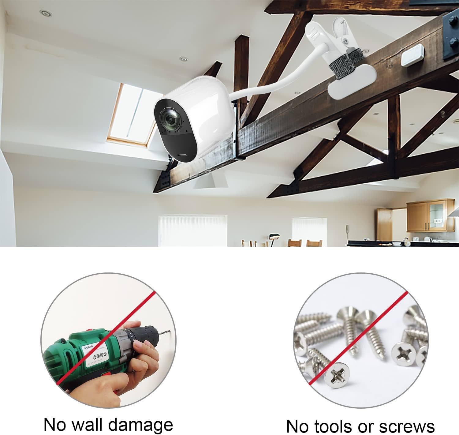 2Pack Flexible Clamp Mount Compatible with Arlo Cam, Pro/Pro White