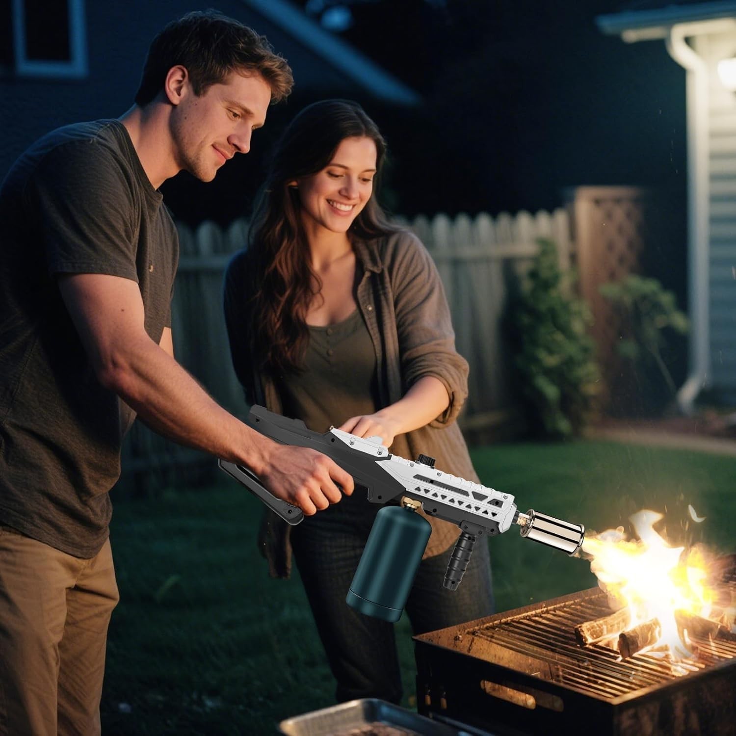 Powerful Propane Torch Gun, Adjustable Flame Thrower Gun, Kitchen Torch with ...