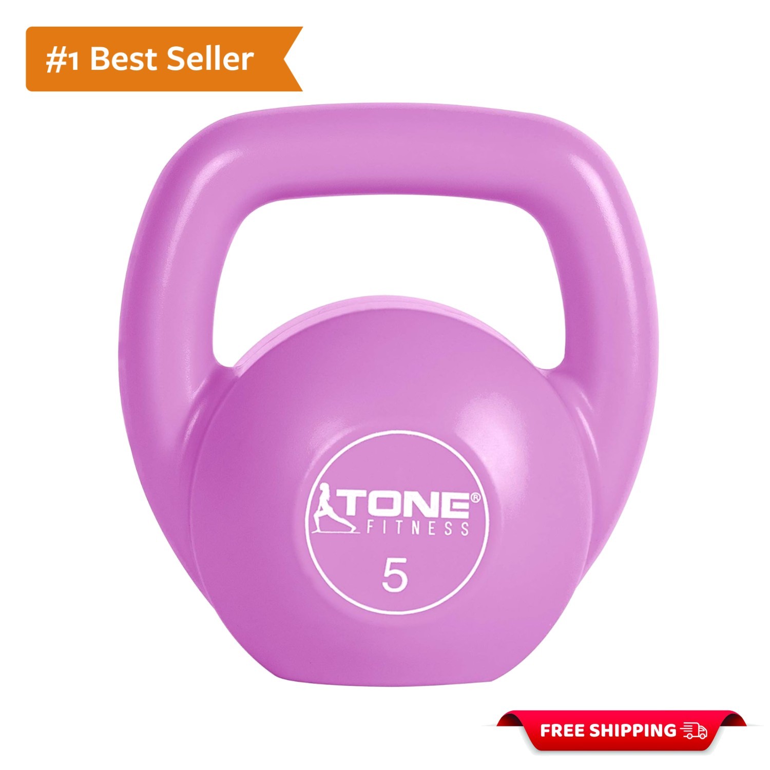 Tone Fitness Lime Vinyl Kettlebell - 5 Pound for Full-Body Strength Training
