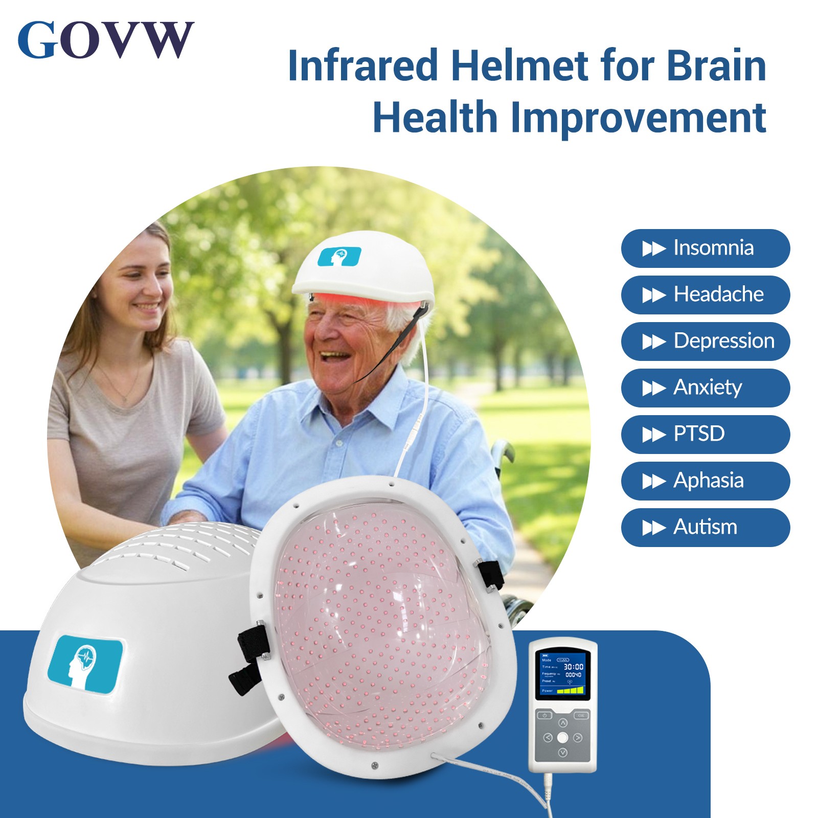 Brain Disease Treatment Stroke Helmet 810nm NIR Light Therapy Photobiomodulation