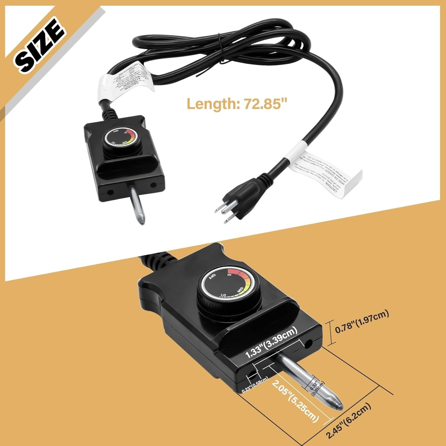 Adjustable Thermostat Controller Probe Cord for Masterbuilt Analog Electric S...