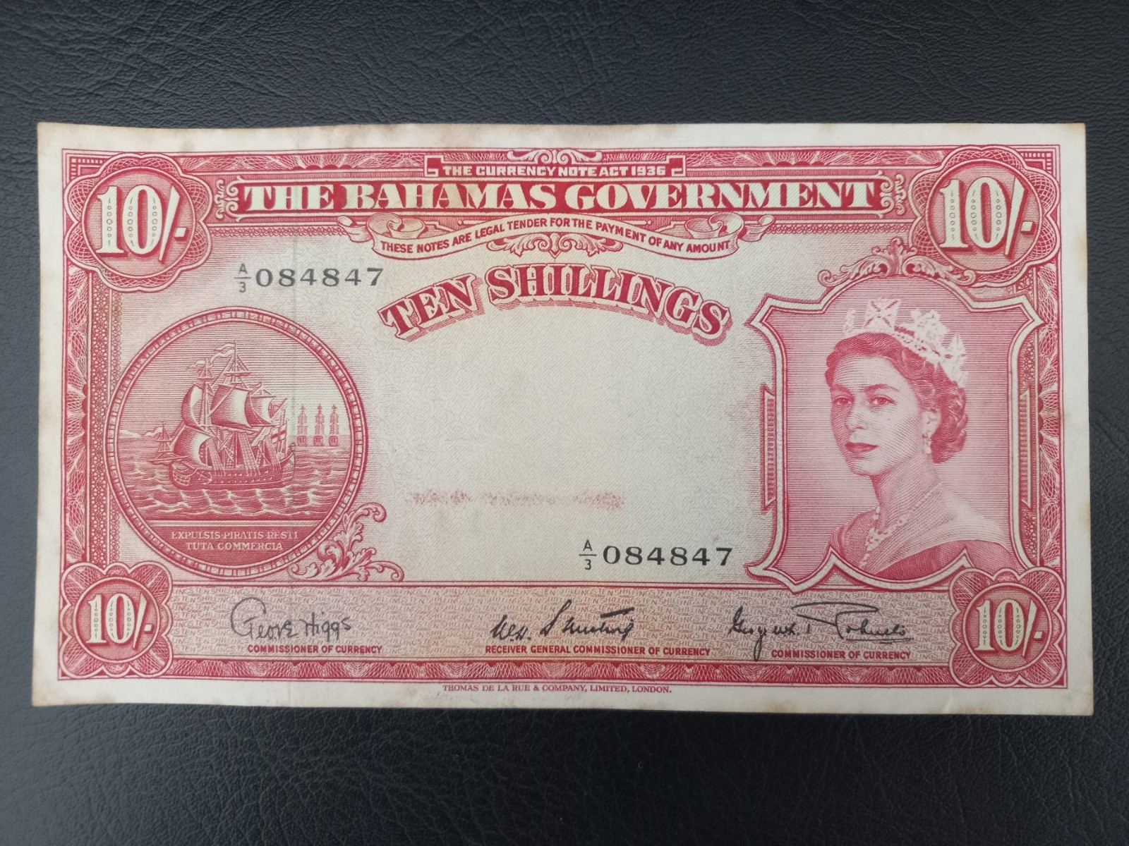 Bahamas 10 Shillings, 1953, (P-14d)