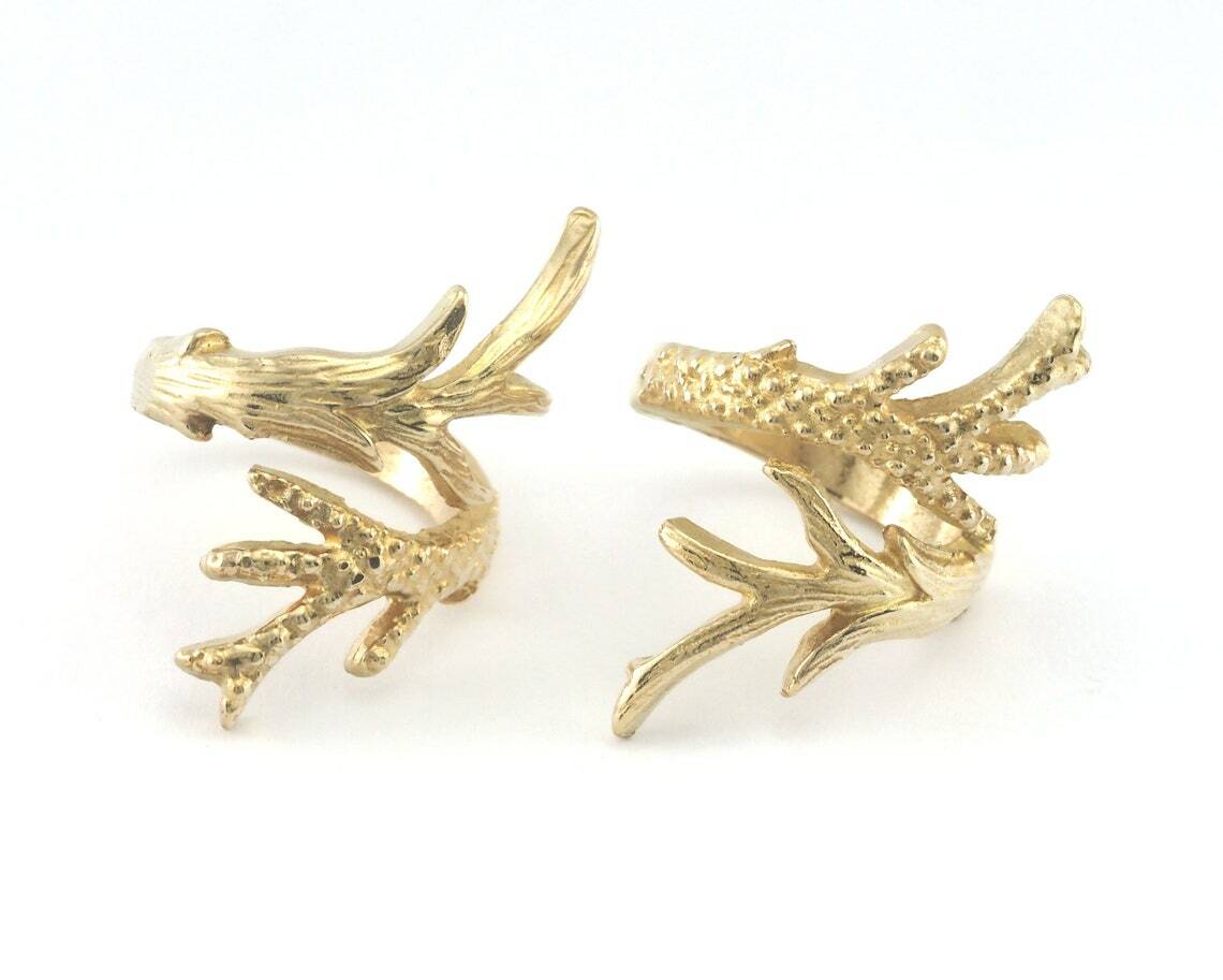 Branches Ring Adjustable Raw Brass OZ4017