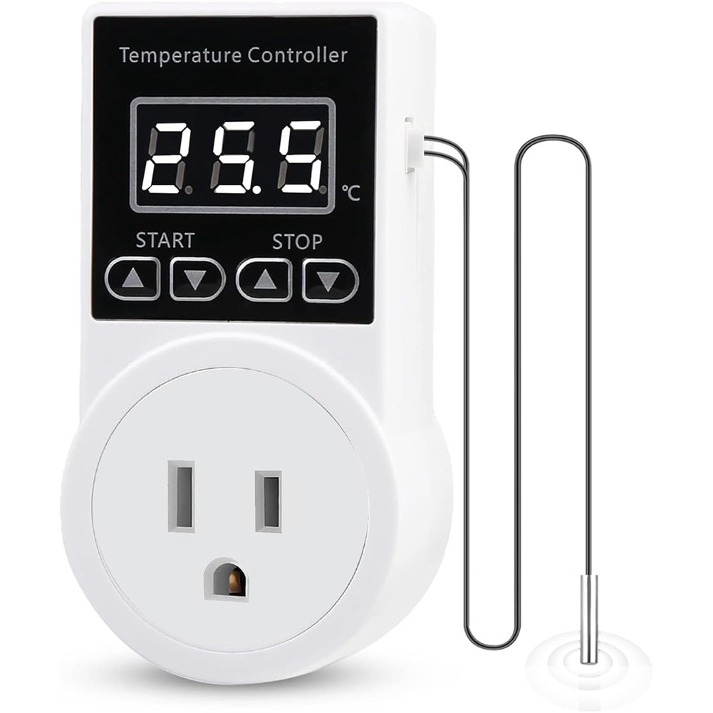 Digital Thermostat Plug Socket, LCD Screen Temperature Controller with 6096