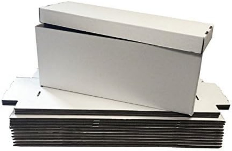 Protective White Corrugated Comic Book Storage Box - Sleek, Space-Saving Design