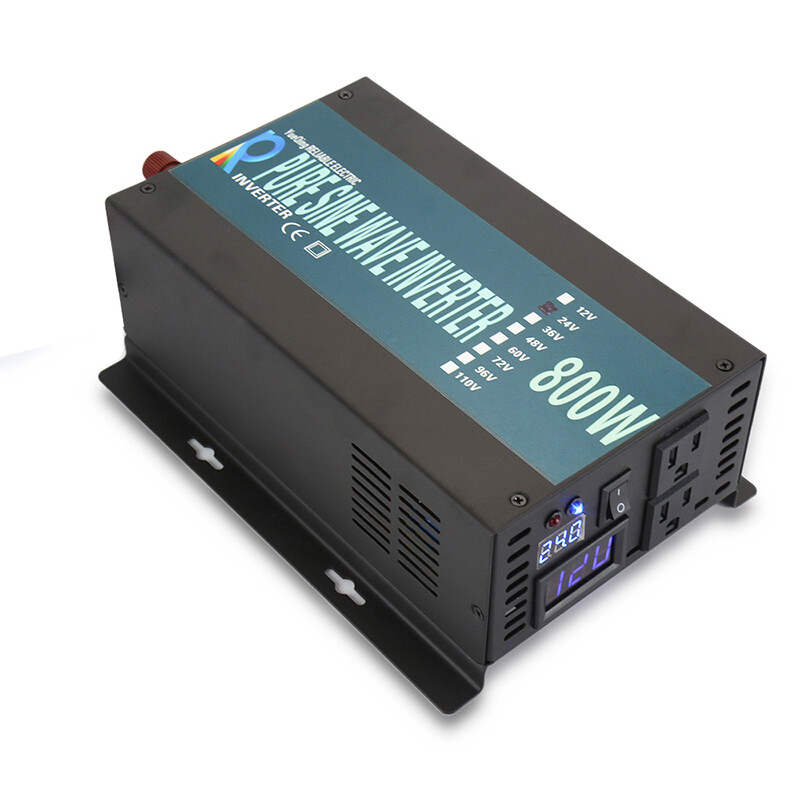 800W 12/24/48V DC to 120V/240V AC Pure Sine Wave Inverter Car solar power LED