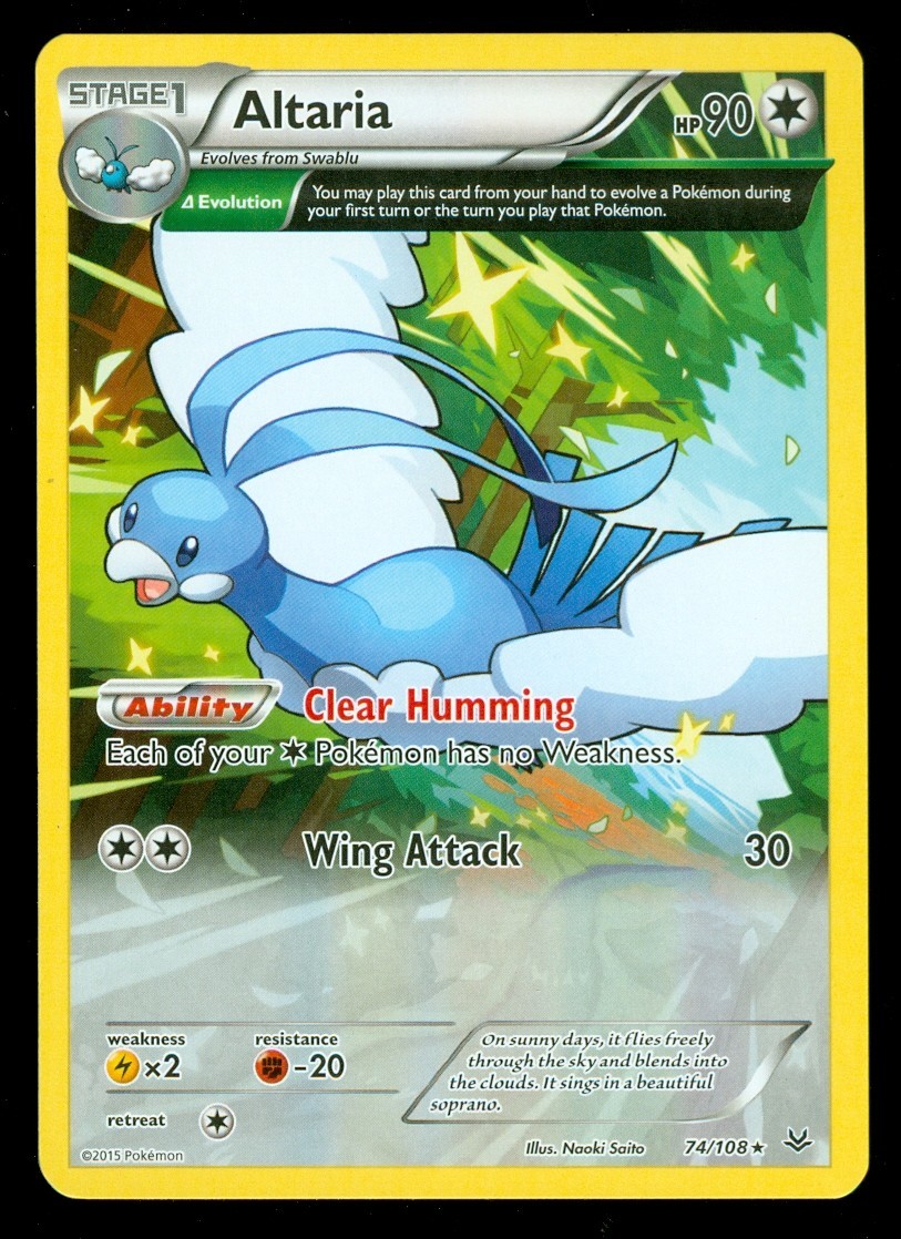 Pokemon ALTARIA 74/108 - XY Roaring Skies RARE - - NEAR MINT/MINT