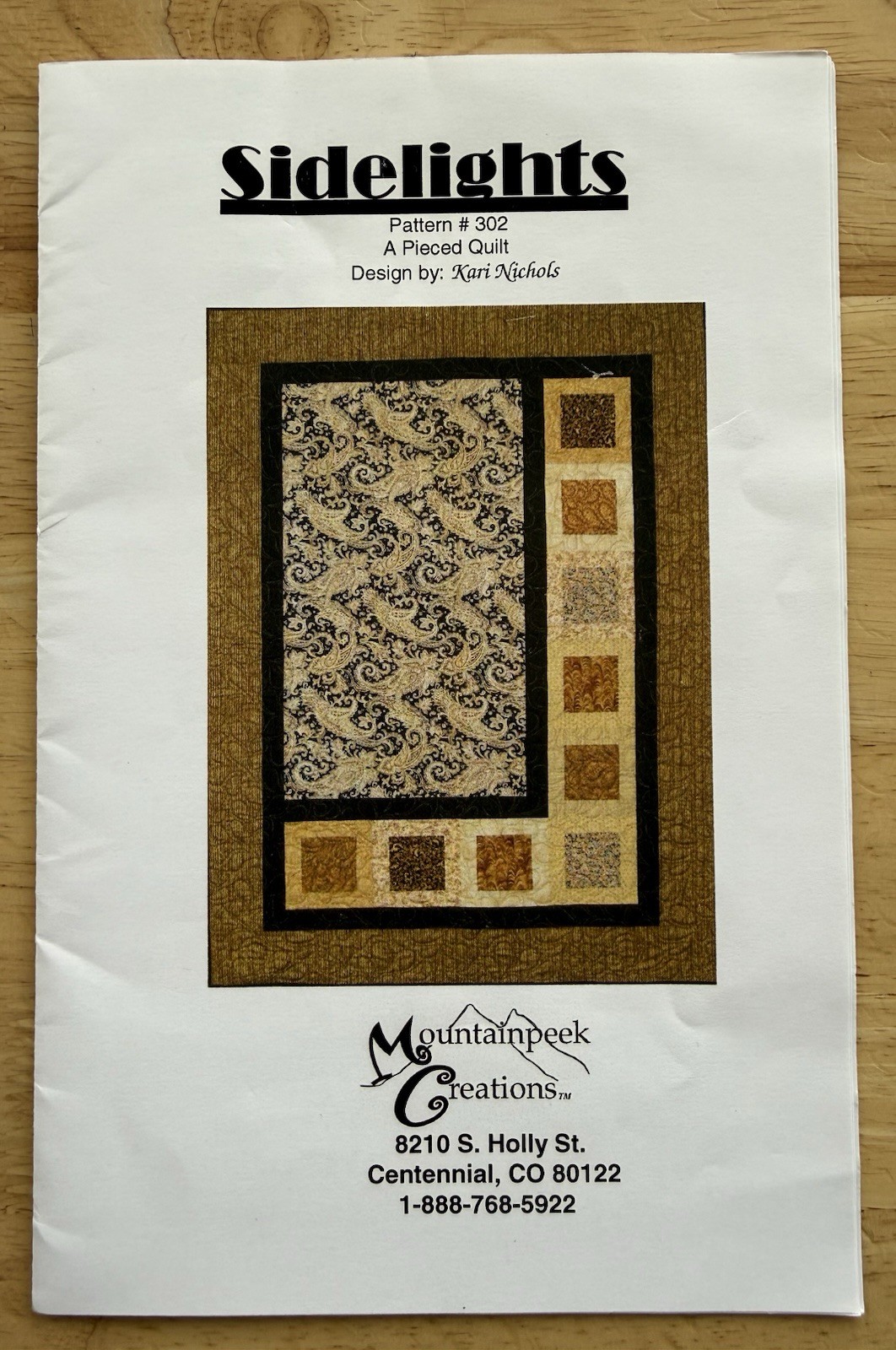 Sidelights Pattern 302 Pieced Quilt Kari Nichols Mountainpeek Creations