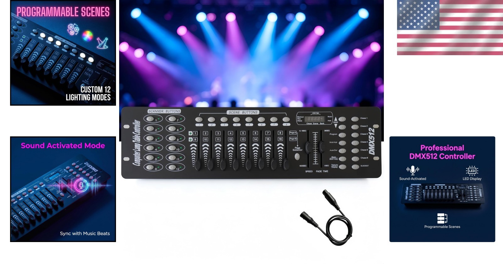 Versatile 192 DMX Controller for Stunning DJ Lighting Shows - Compact & Durable