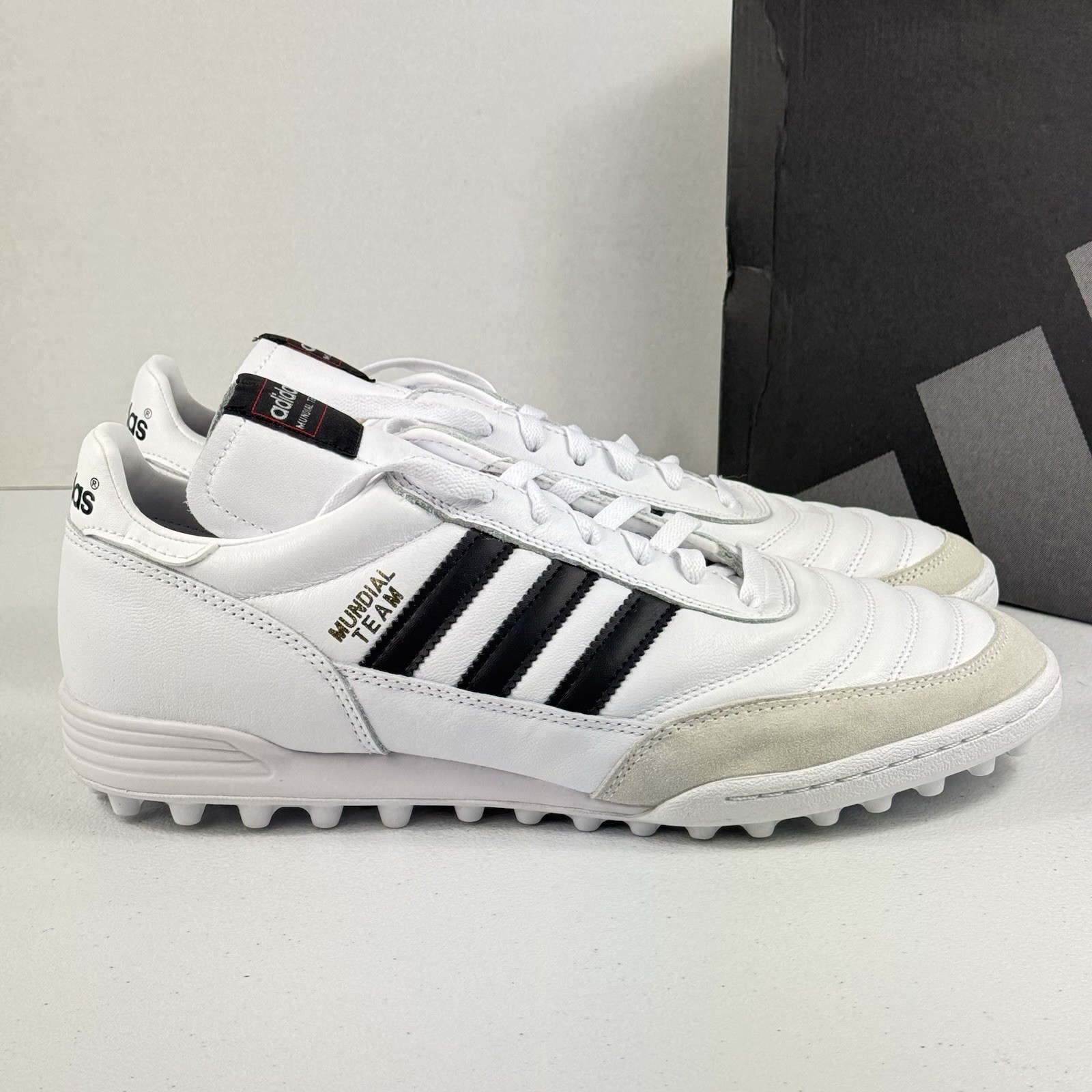 Adidas Mundial Team Leather Mens Turf Soccer Shoes White ID4053 Multiple Sizes