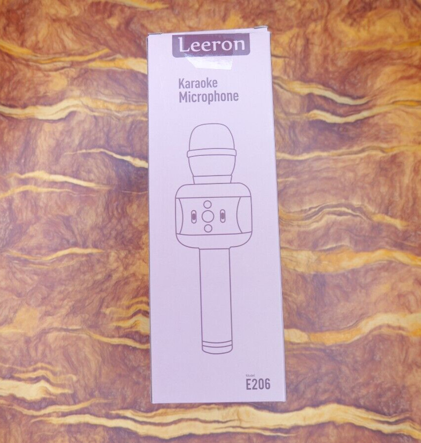 LEERON Portable Wireless Bluetooth Karaoke Microphone - Pink