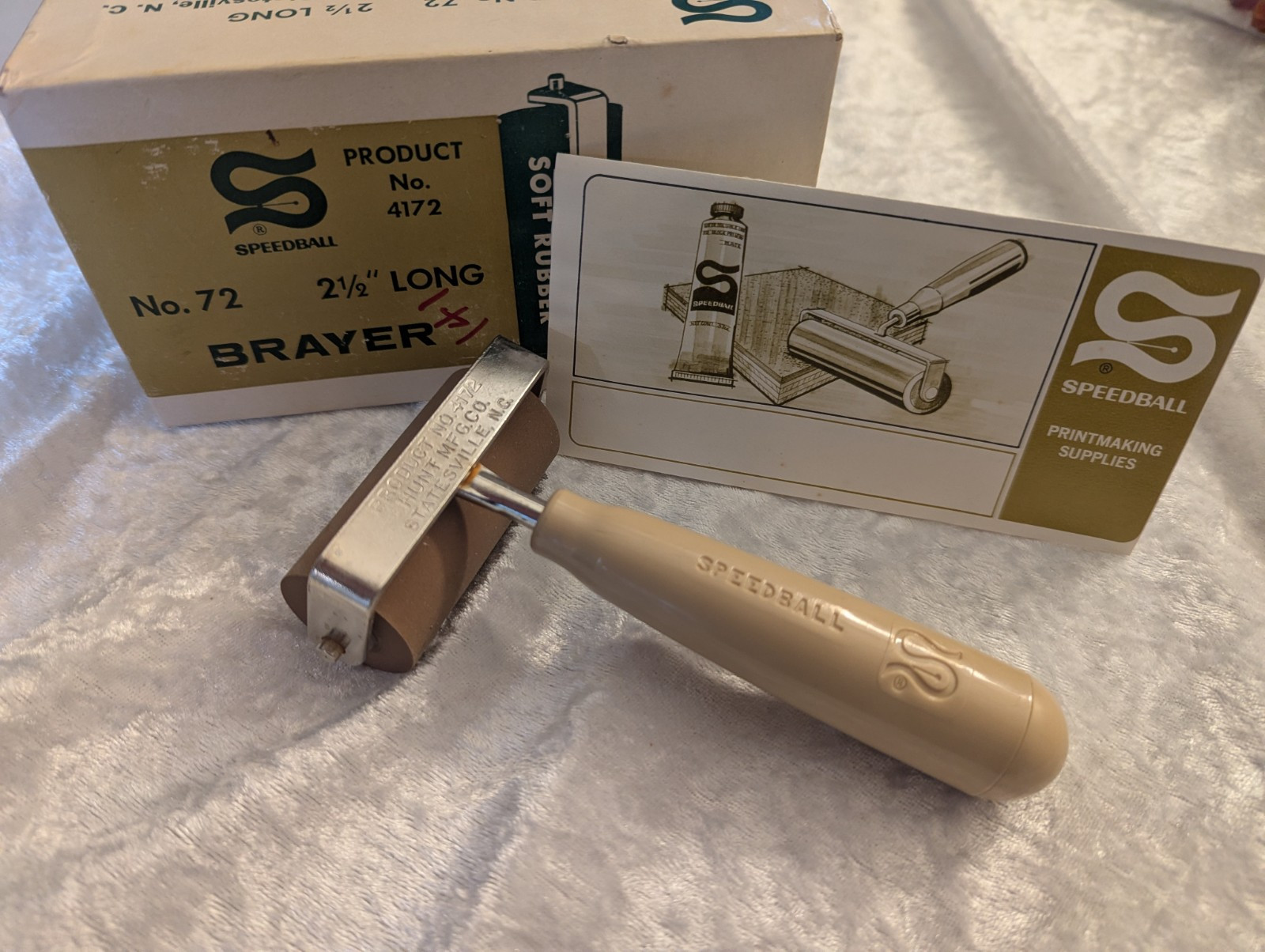 Vintage Speedball Brayer Soft Rubber Roller #72
