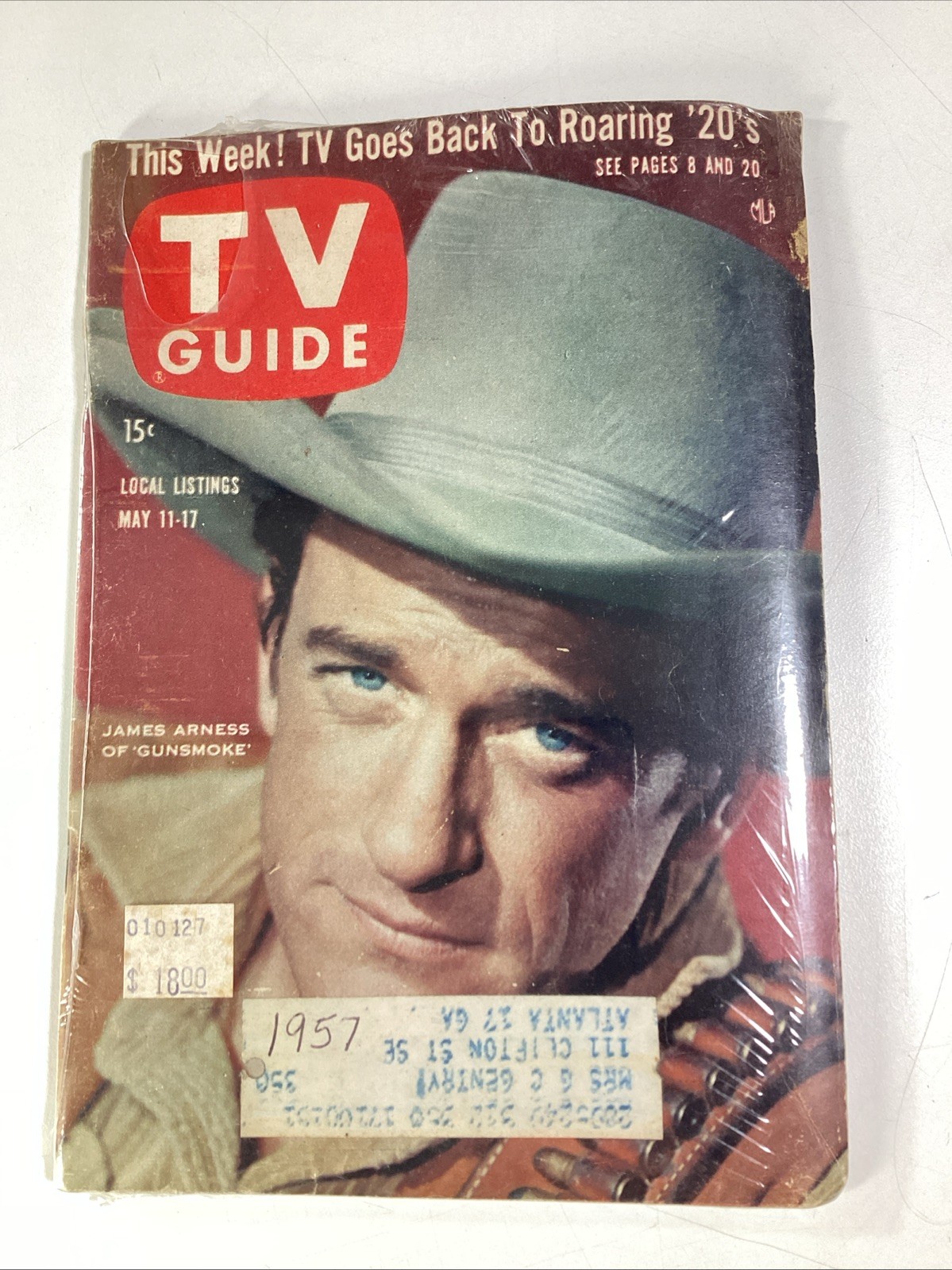 TV Guide 1957 Atlanta GA Ed May Gunsmoke James Arness Local Ads