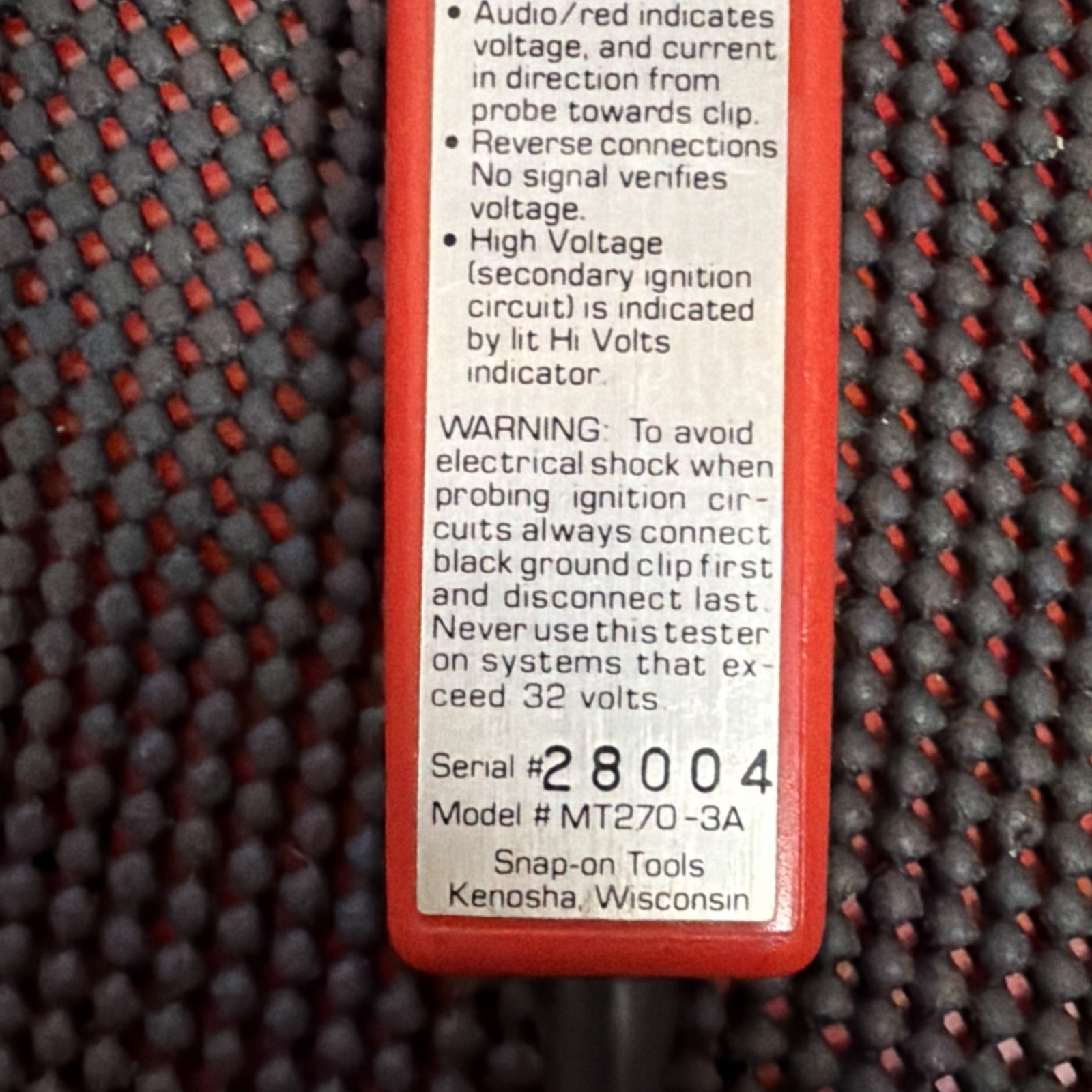 Snap On Tools Electrical Circuit Tester Kit Continuity Plus Tester MT270 READ!