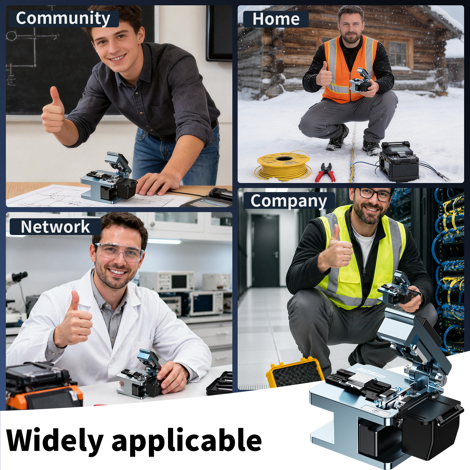 Professional FTTH Fiber Cutter with 16-Step Blade & Auto Return
