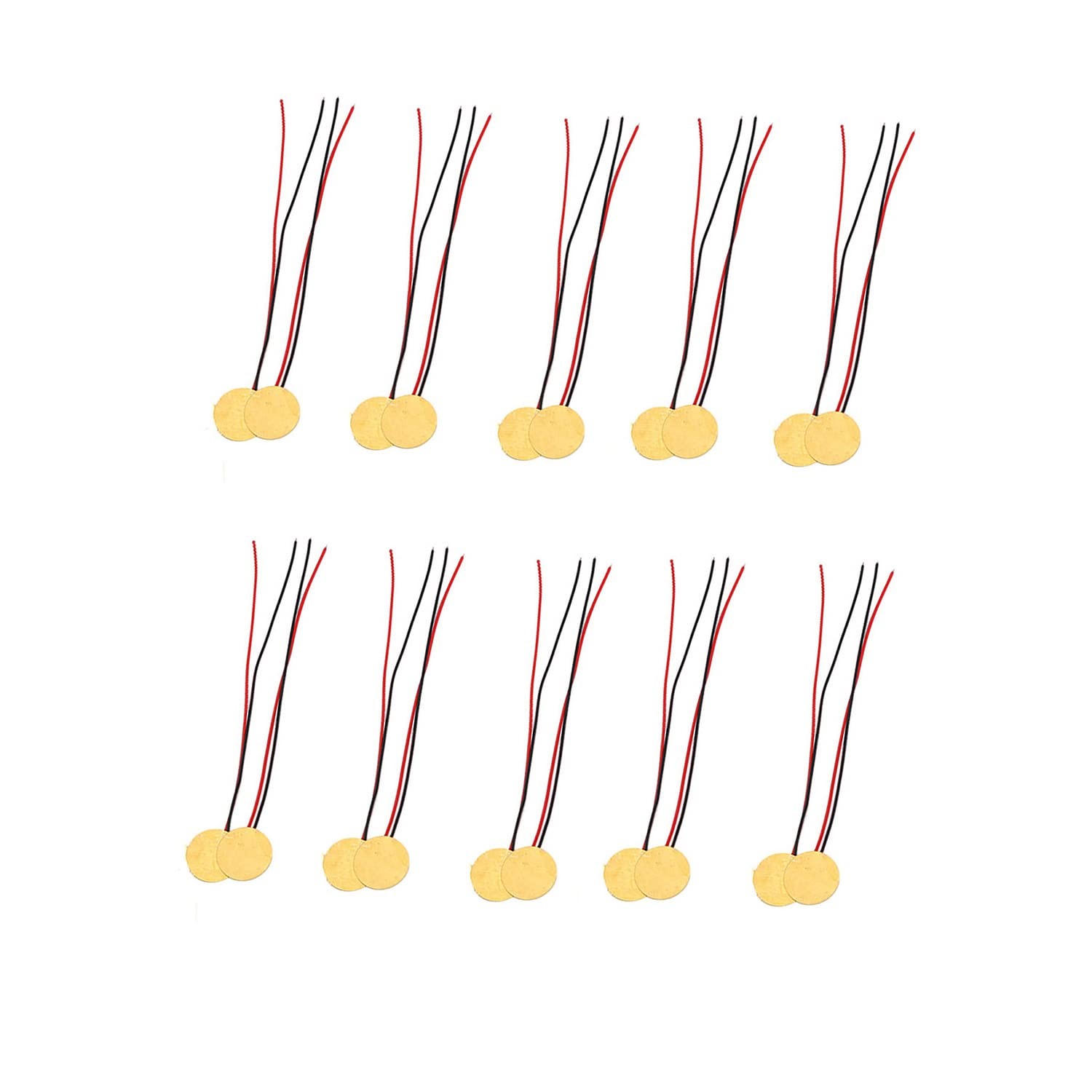 Superele 20PCS 12mm Piezo Elements Sounder Sensor Trigger Drum Disc + Wire...