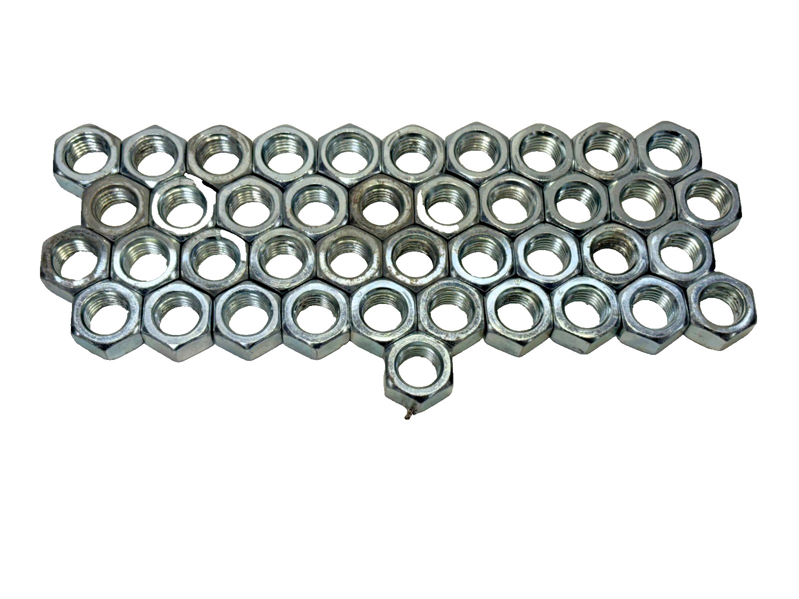 HEX NUTS (LOT OF 41) 3/4"- 10  THREADED 1-1/4" HEX 5/8" HEIGHT ZINC PLATED