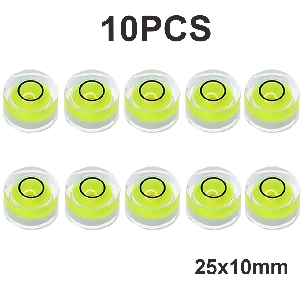 NEW 10PCS Mini Circular Bullseye Bubble Levels 25 x 10mm for Layout Non Adhesive