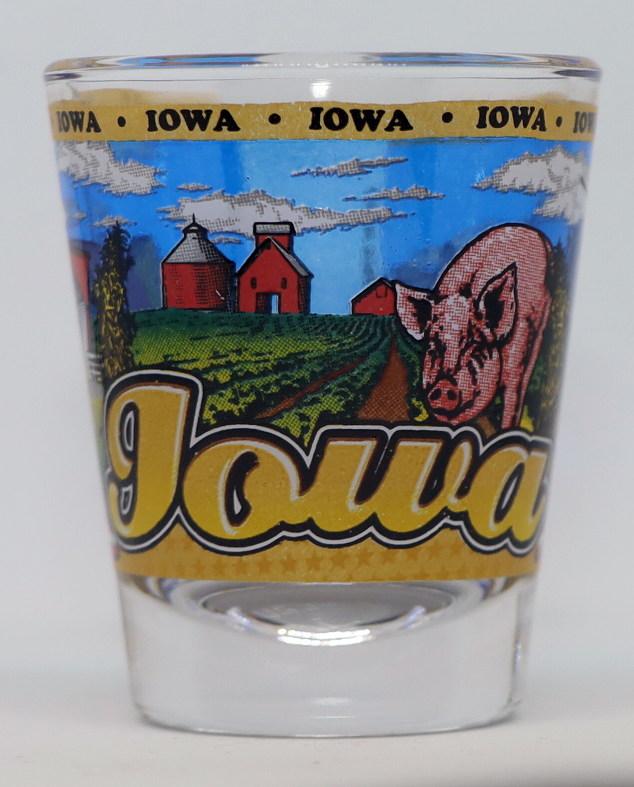 IOWA STATE WRAPAROUND SHOT GLASS SHOTGLASS