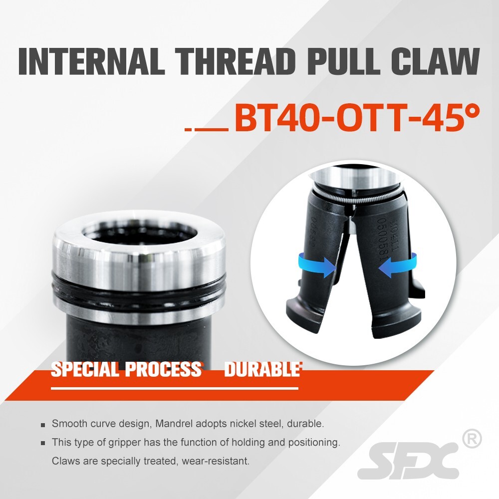 ACROW BT40 OTT Spindle Grippers 45 Degree BT40 Internal Thread Pull Stud Gripper