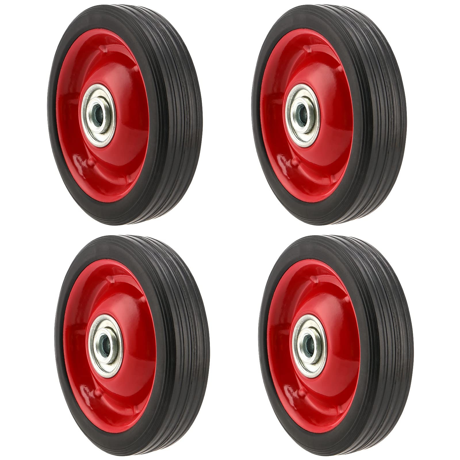 4 PCS 5 x 1.2 Inch Solid Rubber Tire Flat Free Solid Rubber Wheels Hand Truck...
