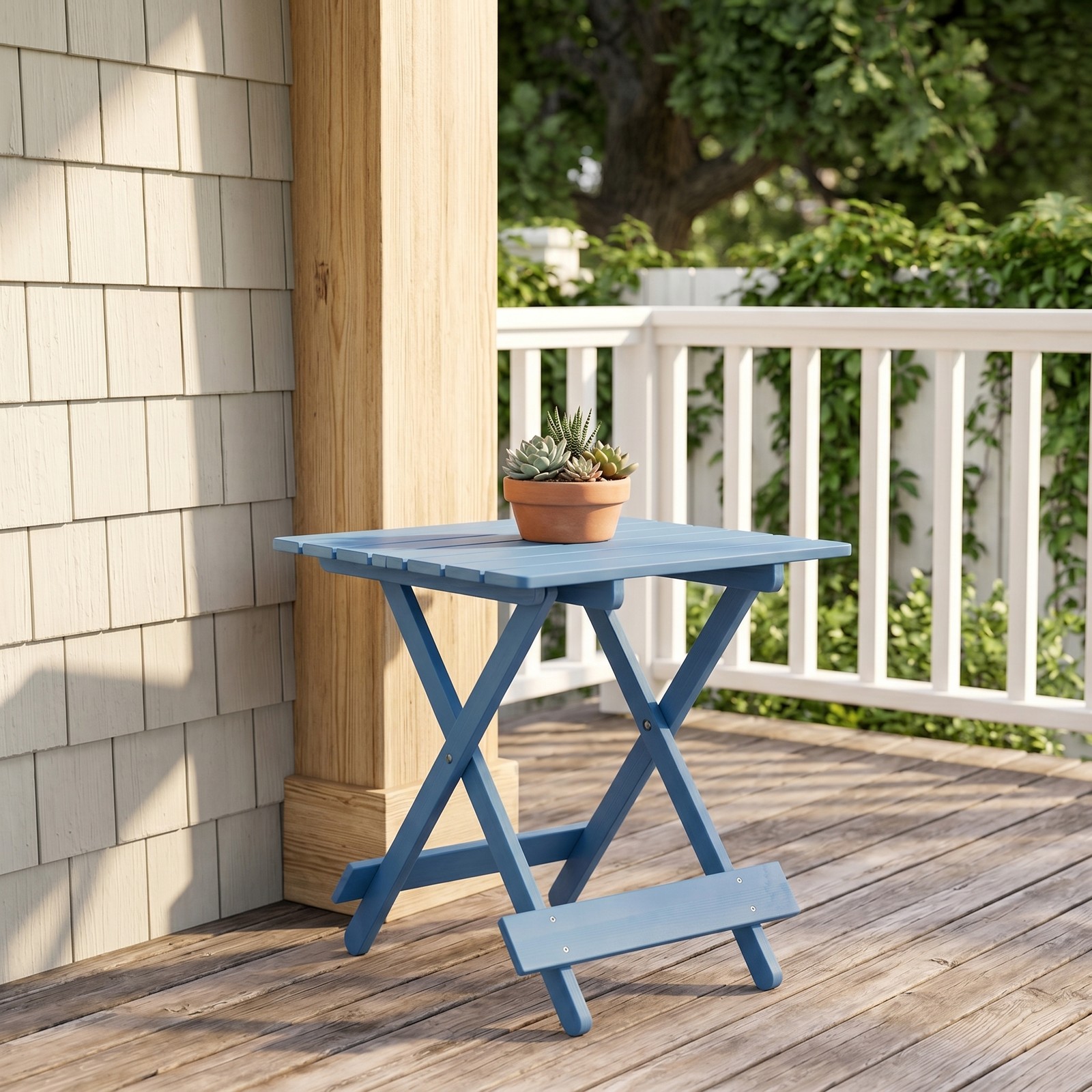19.75inch Folding Square Table Patio Outdoor solid wood Table for Backyard