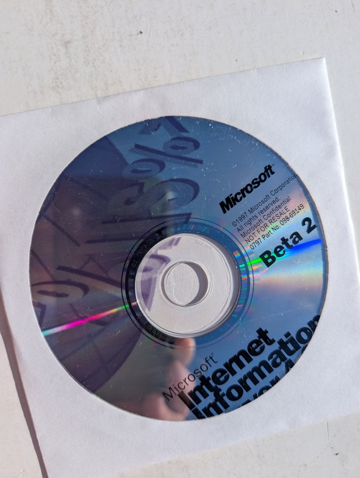 Microsoft Internet Information Server IIS Beta 2 Software CD 1997 Vintage