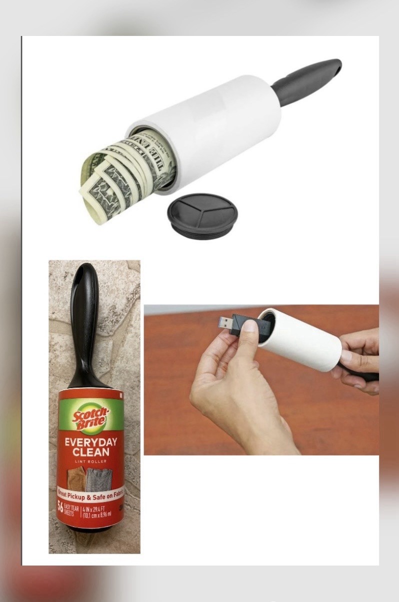 LINT ROLLER Diversion SAFE Hidden Home Security COMPARTMENT Secret MONEY Stash